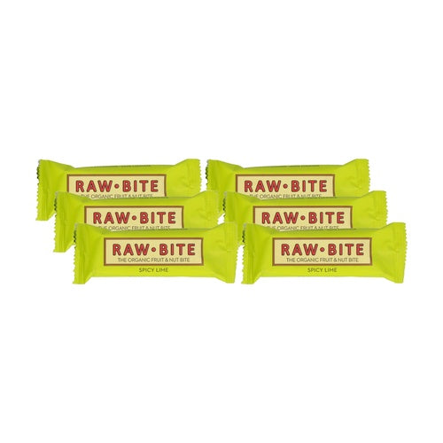 Lot de 6 barres écologiques Raw-Bite citron vert 50 g