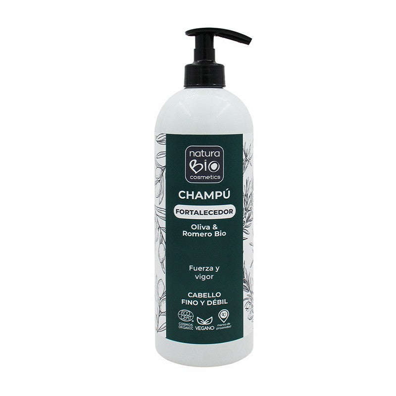 Natural Strengthening Shampoo with Organic Olive & Rosemary, NaturaBIO Cosmetics, 740 ml