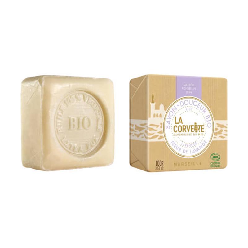 Jabón natural en pastilla flor de lavanda La Corvette 100 g