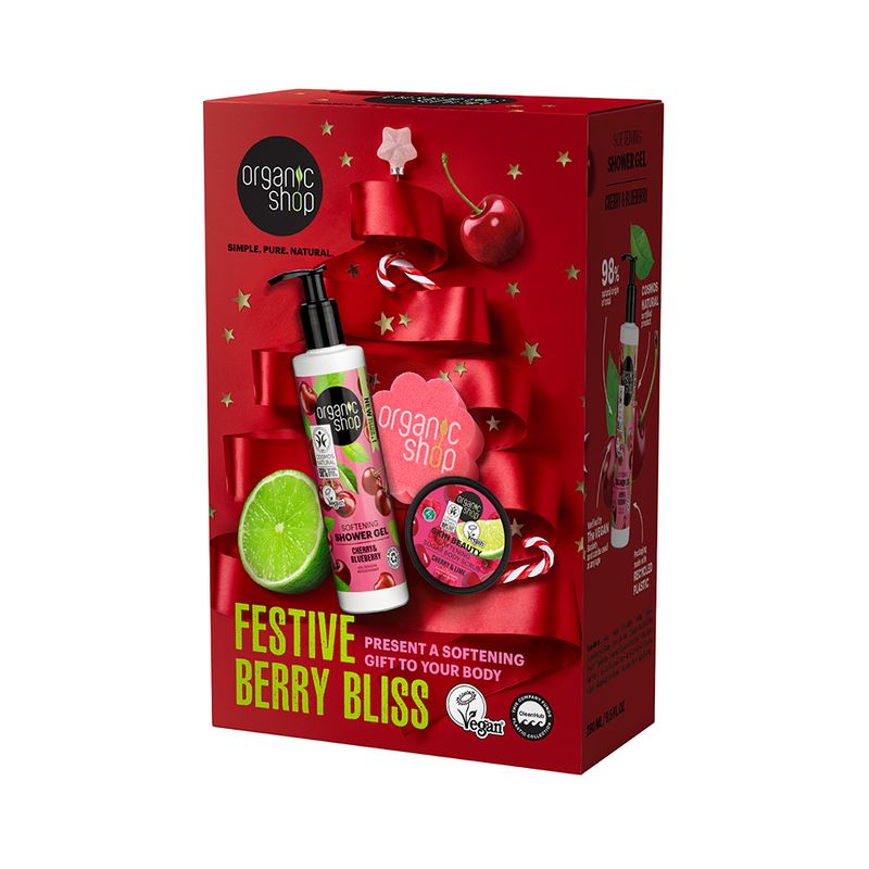 Set de soins corporels « Festive Berry Bliss », Organic Shop 280 ml/100 ml