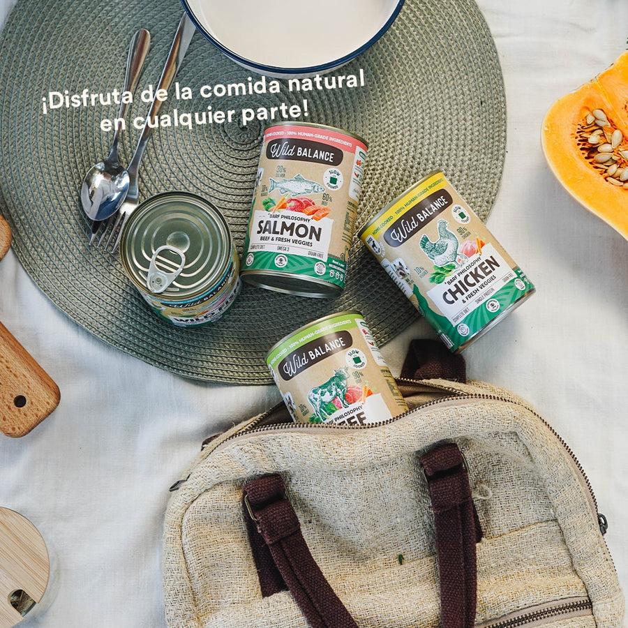 Boîte de saumon et de veau BARF pour chiens Wild Balance 400 g