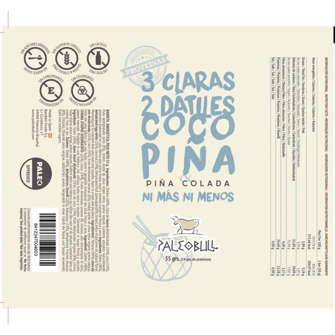 Pineapple Colada-Energieriegel mit Kokosnuss Paleobull 55 g