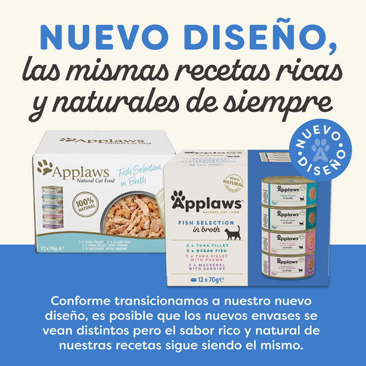 Applaws Cat Blikje Selectie van vis Multipack 12 x 70 g Natvoer in bouillon voor katten