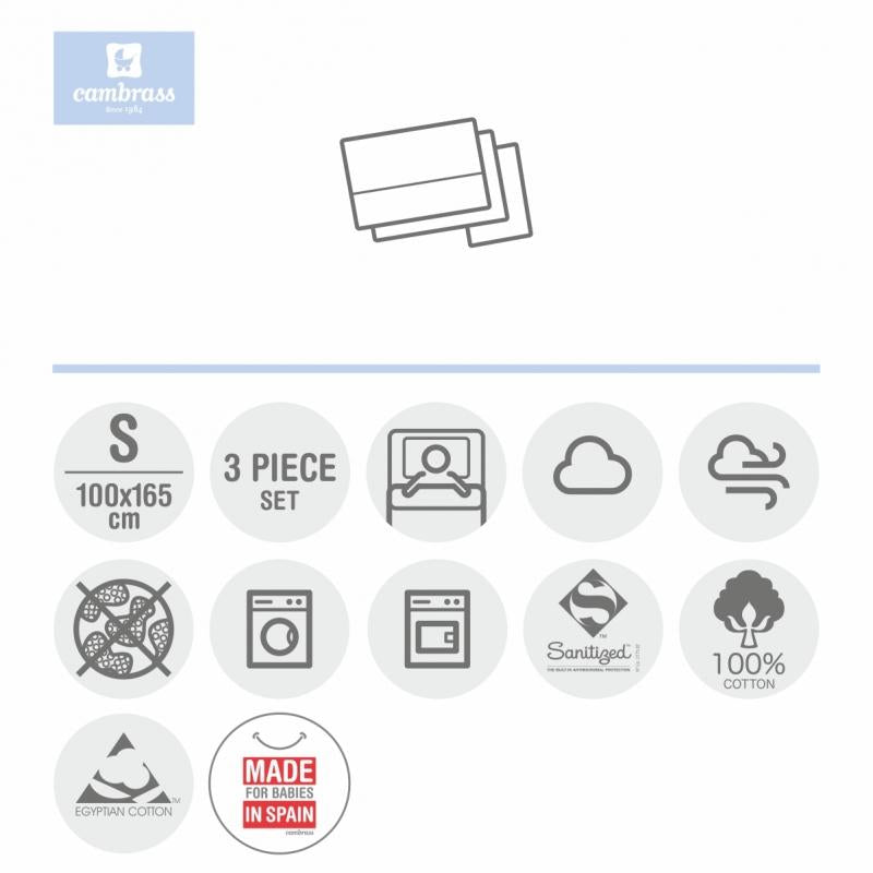 Prześcieradło do łóżeczka 3 sztuki Łóżeczko 60 Forest Cambrass Forest Rosa