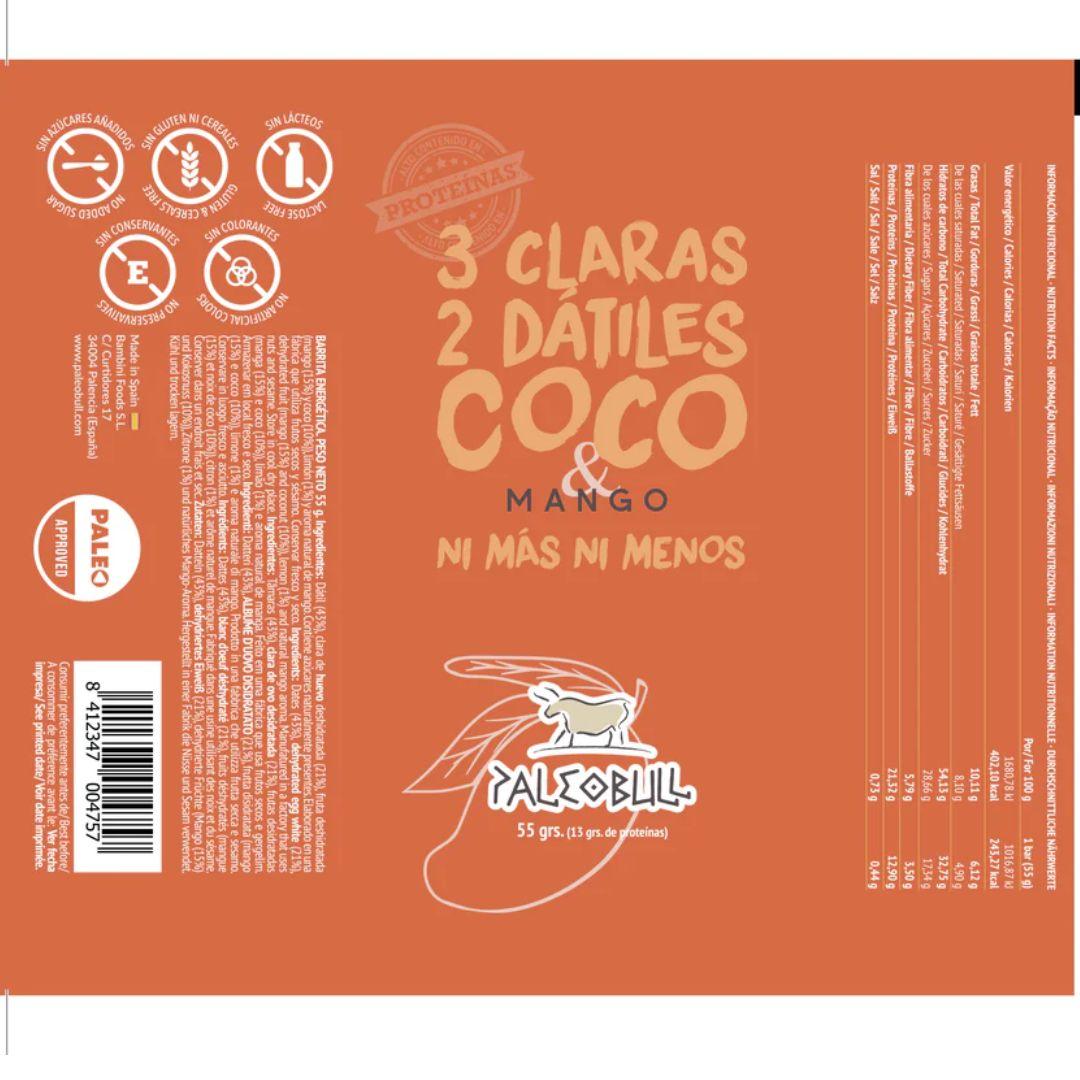 Mango-Energieriegel mit Datteln und Kokosnuss Paleobull 55 g