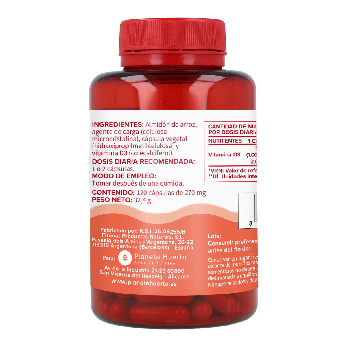 Vitamin D3 2000 U.I Planeta Huerto 120 vegetarische Kapseln