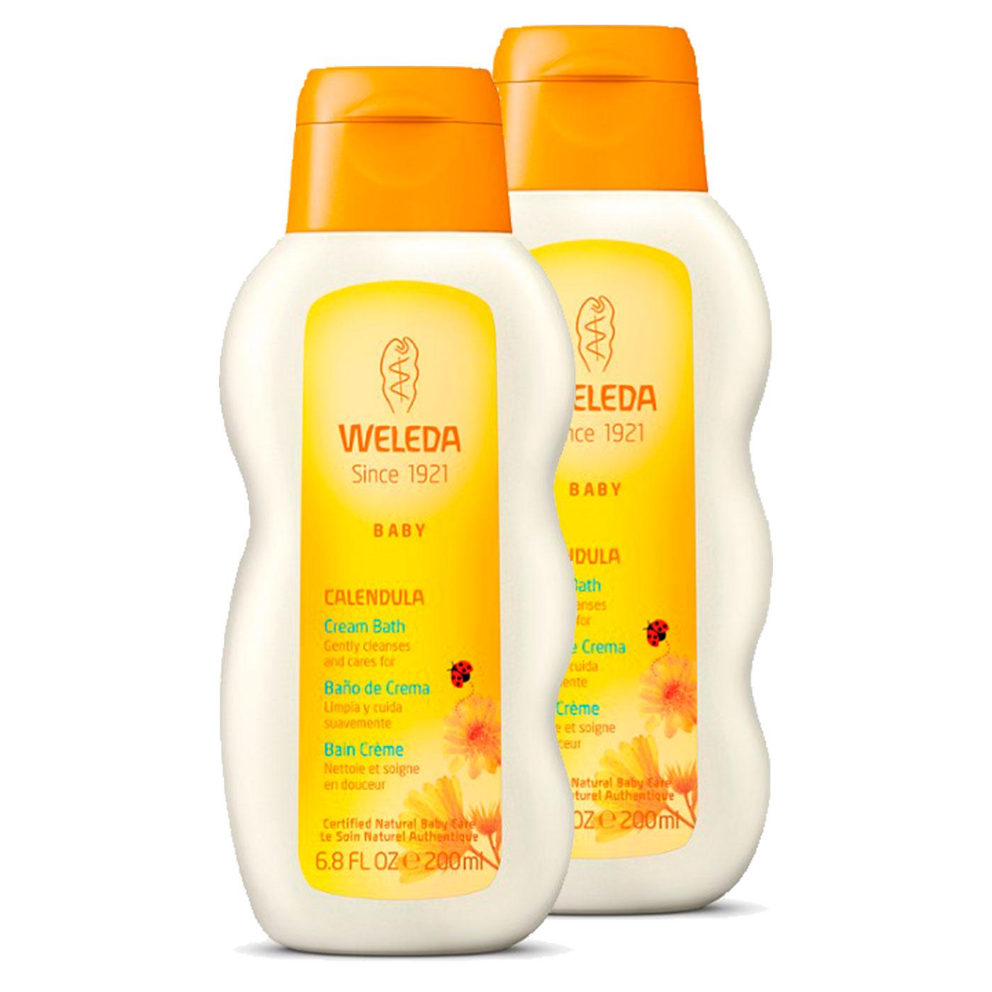 Promotional pack of 2 Weleda Calendula Bath Cream 200 ml
