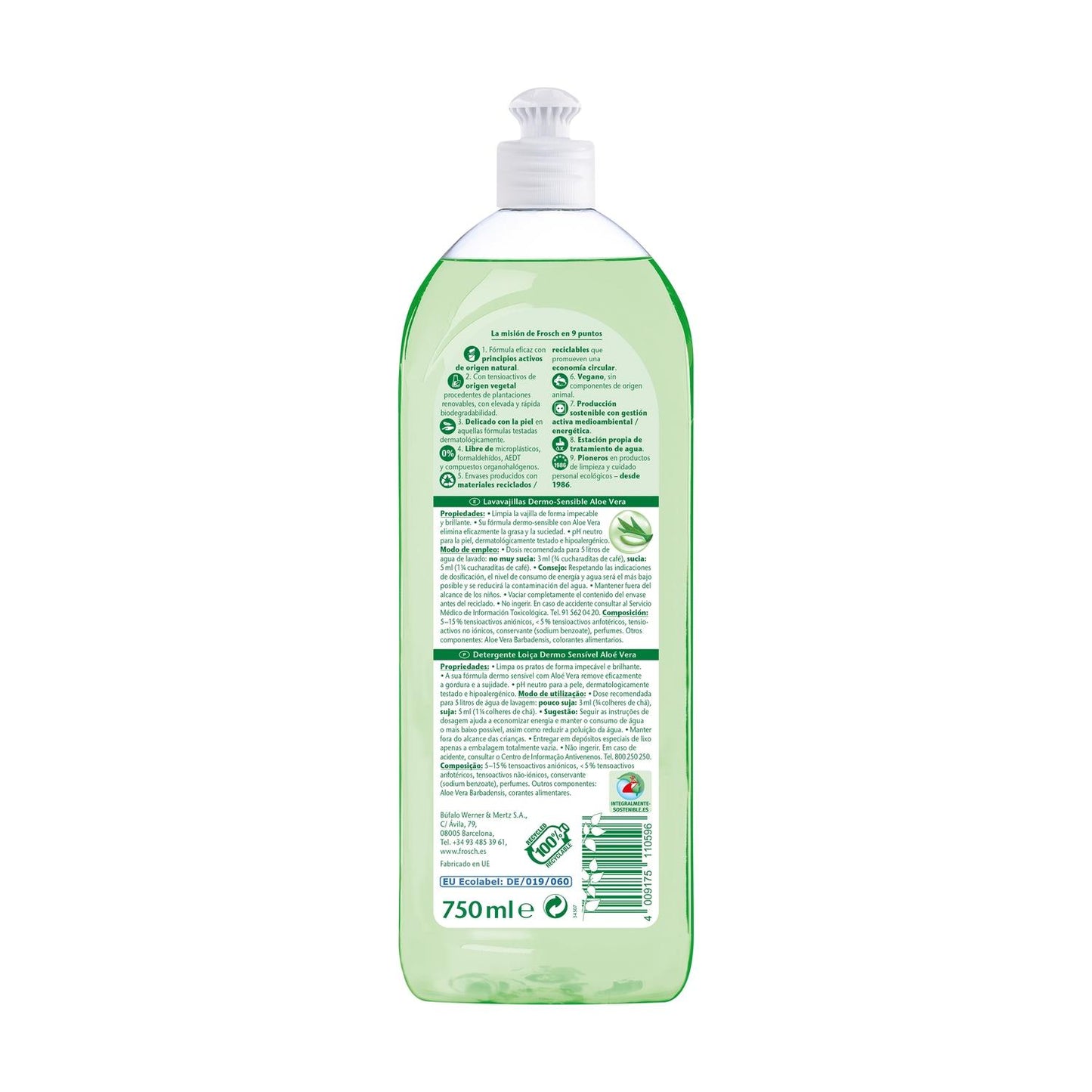 Geschirrspülmittel Aloe Vera Eco Frosch 750 ml