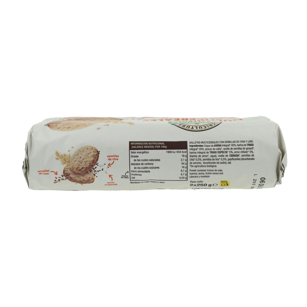 Biocop Multigranenkoekjes met gepofte rijst BIO 2 pakken 500 g