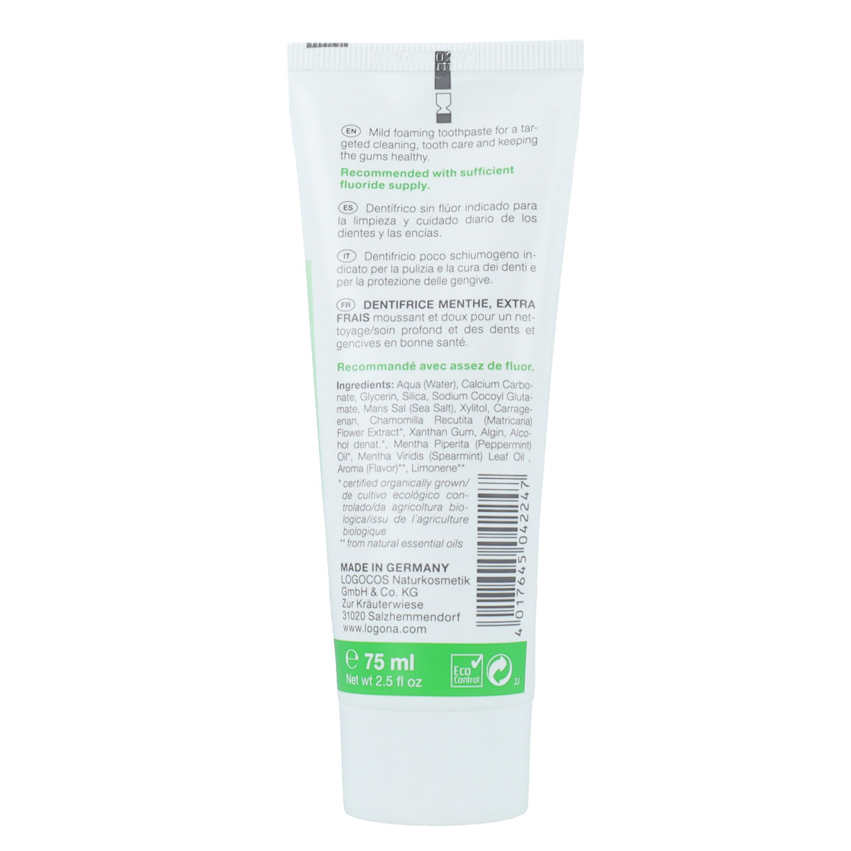 Bio-Zahnpasta Minze Daily Care Logona 75 ml