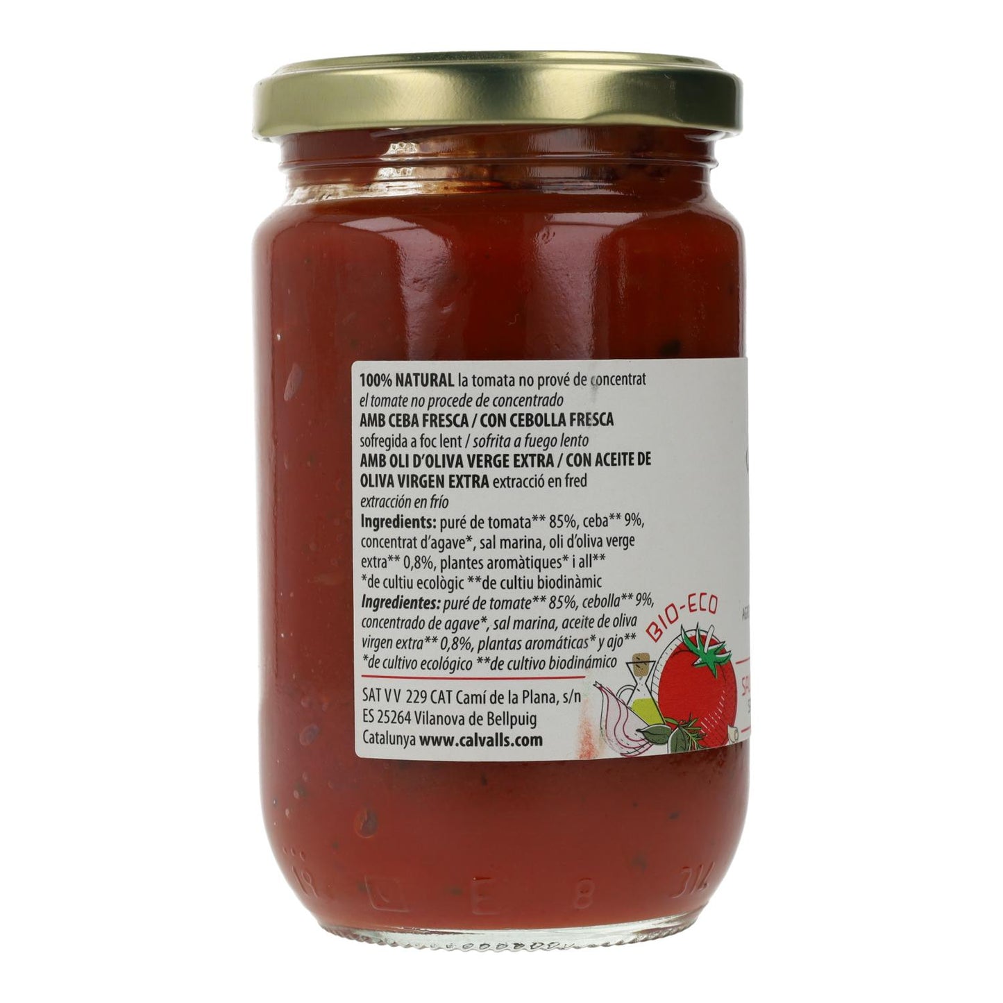 Cal Valls Organic Tomato Sauce, 290 g