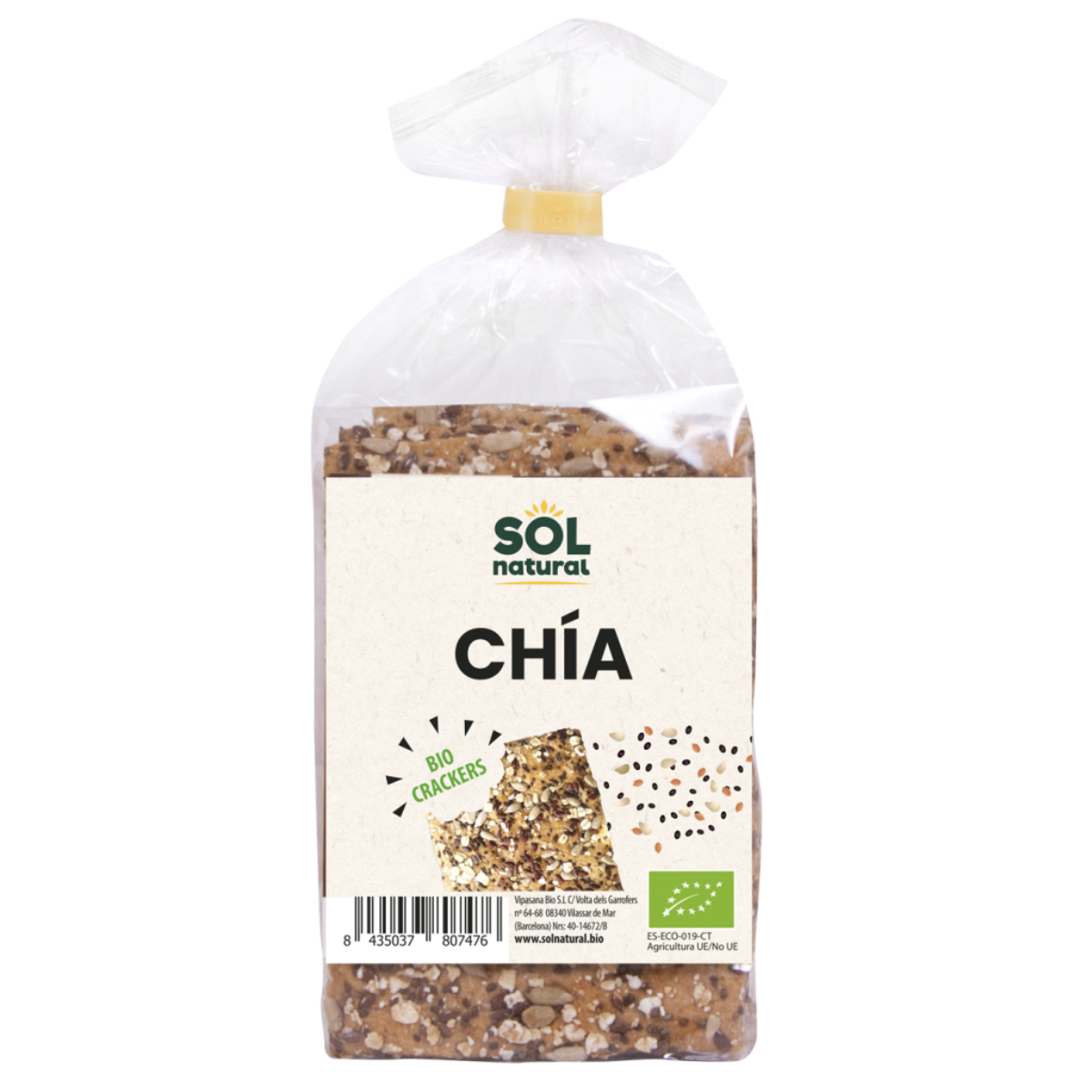 Krakersy z nasionami chia Bio Sol Natural 200 g