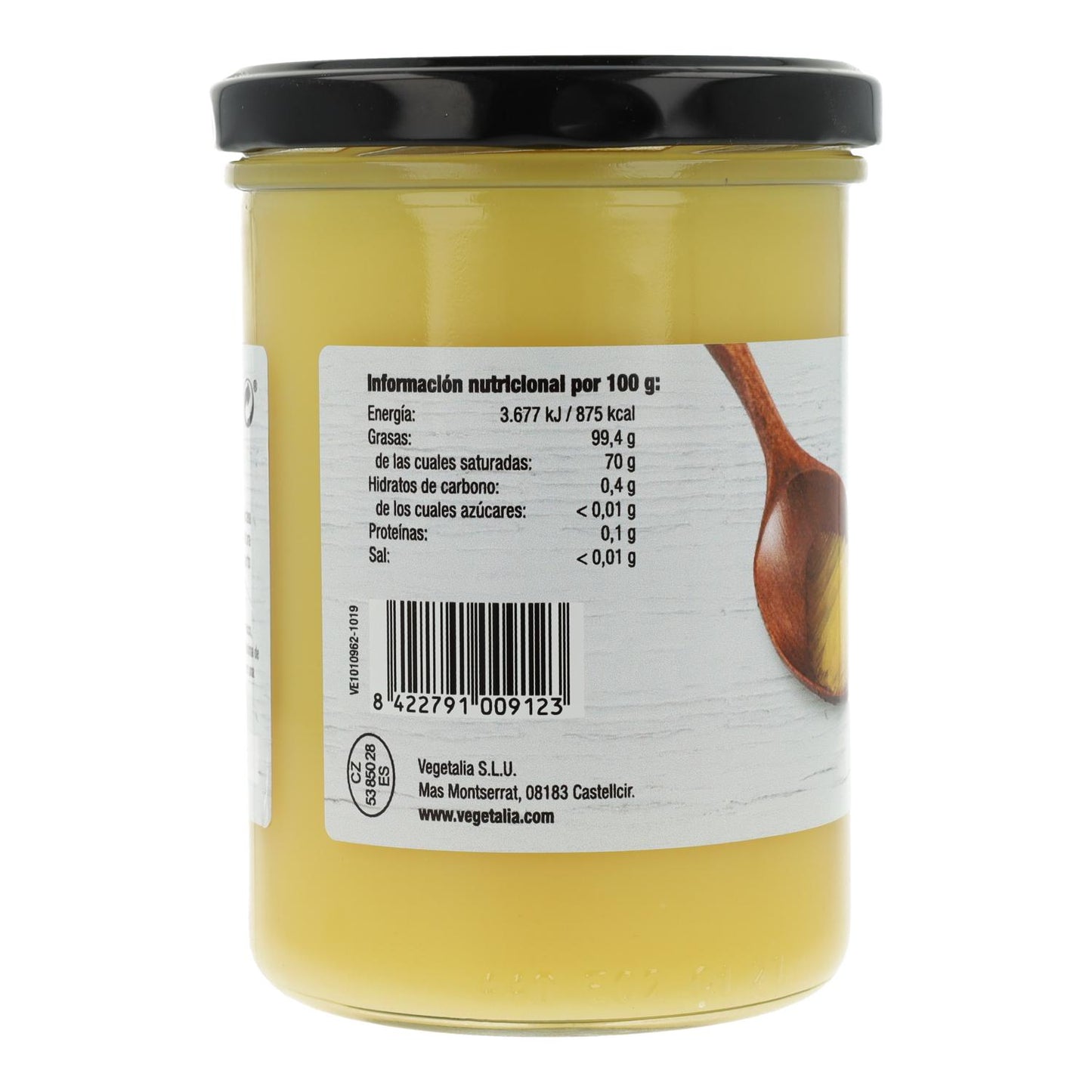 Ghee klarifierad smör 100 % naturlig Vegetalia 450 ml