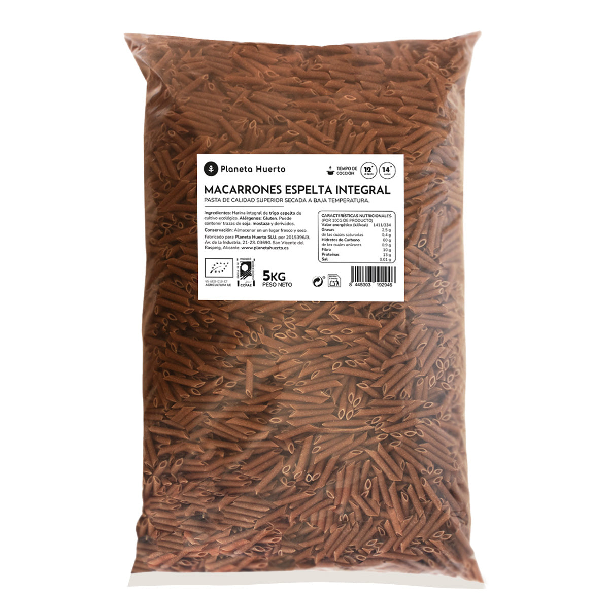 Makaron pełnoziarnisty ze speltu ECO Planeta Huerto 5 kg