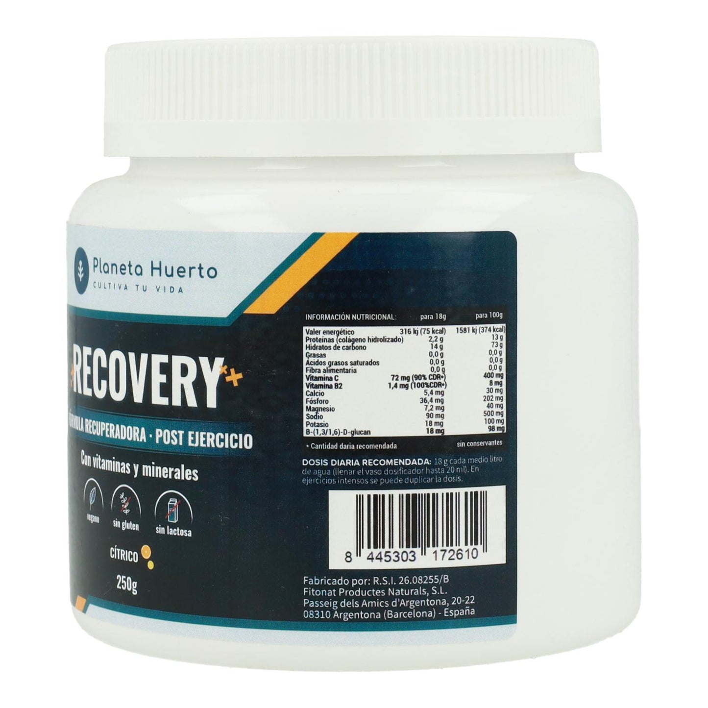 Återhämtning med citrussmak Planeta Huerto 250 g