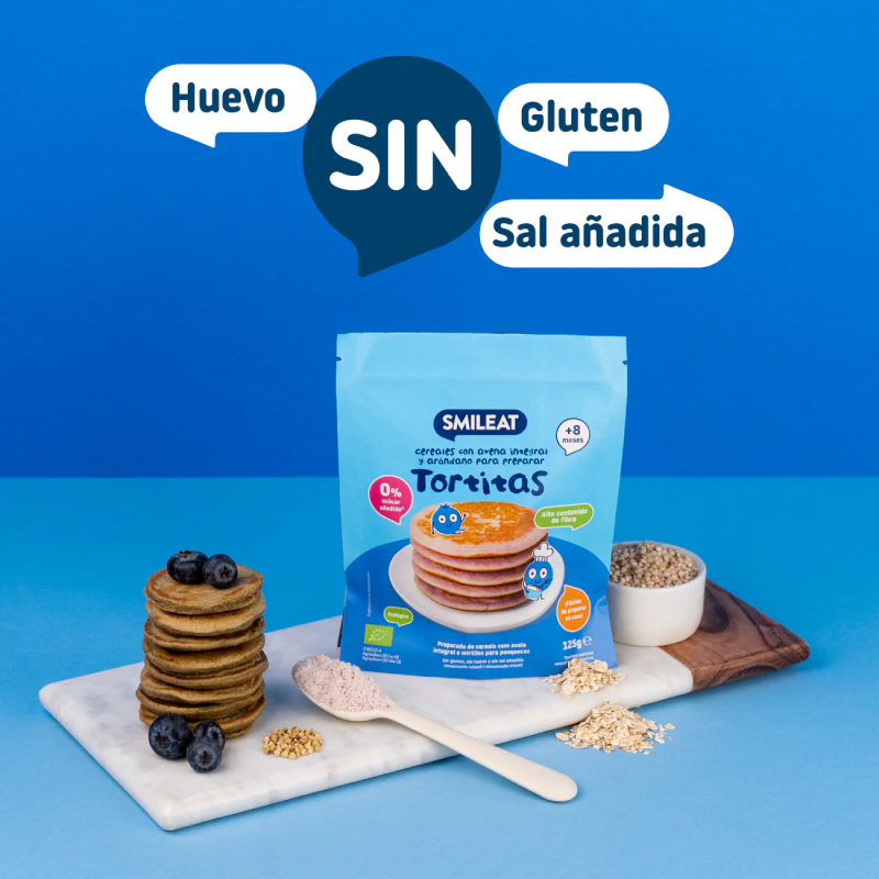 Mélange pour pancakes à l'avoine complète et aux myrtilles ECO Smileat 125 g