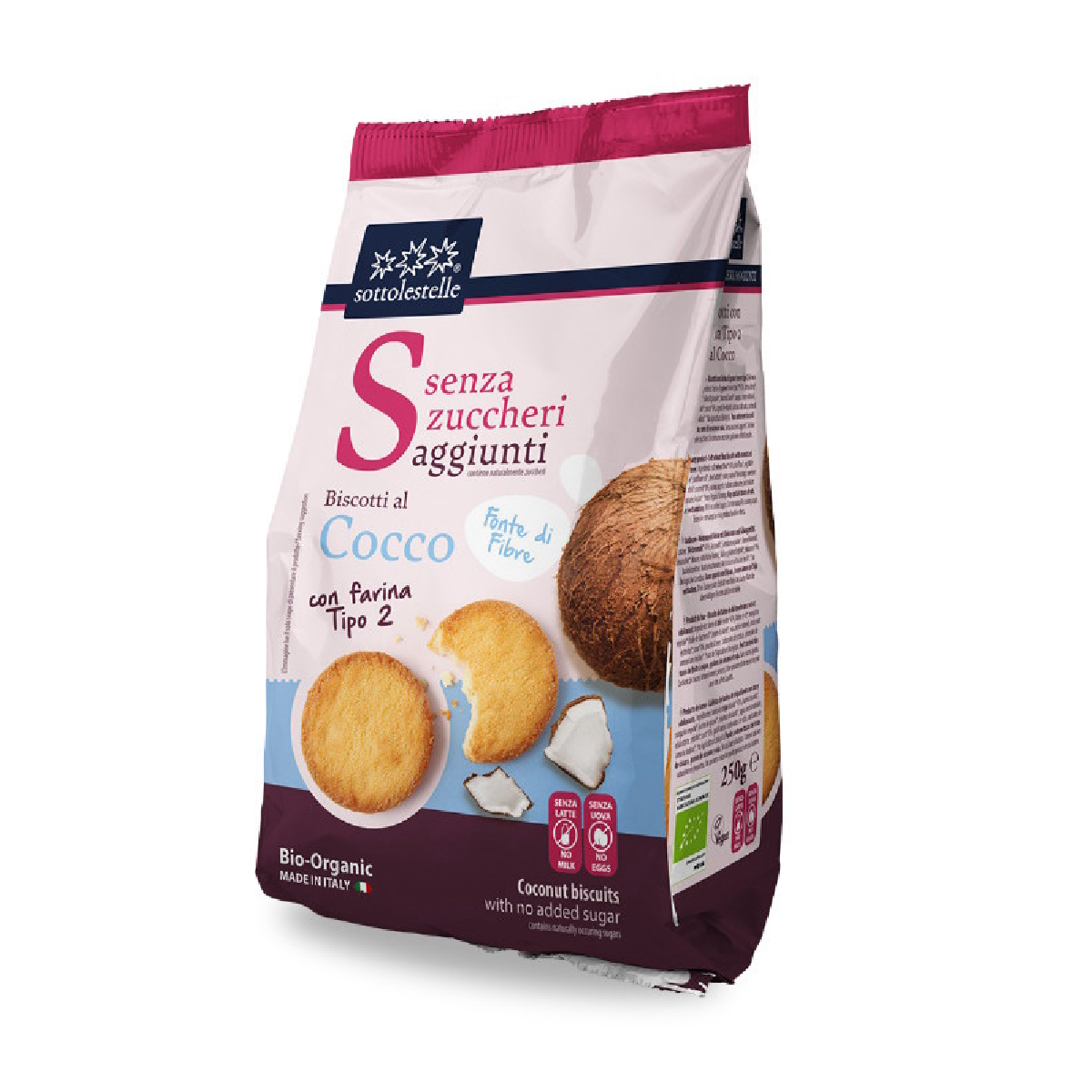 Sottolestelle Sugar-Free Coconut Biscuits, 250 g