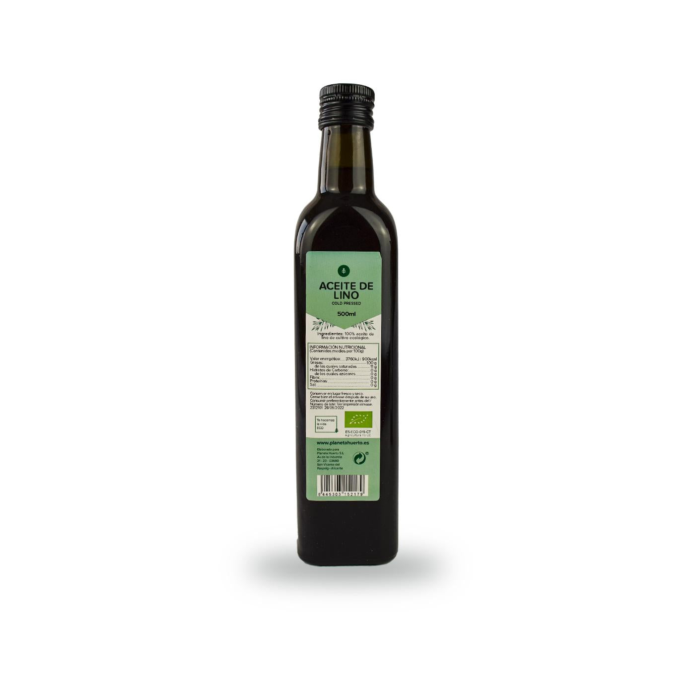 Huile de lin pressée à froid Planeta Huerto 500 ml