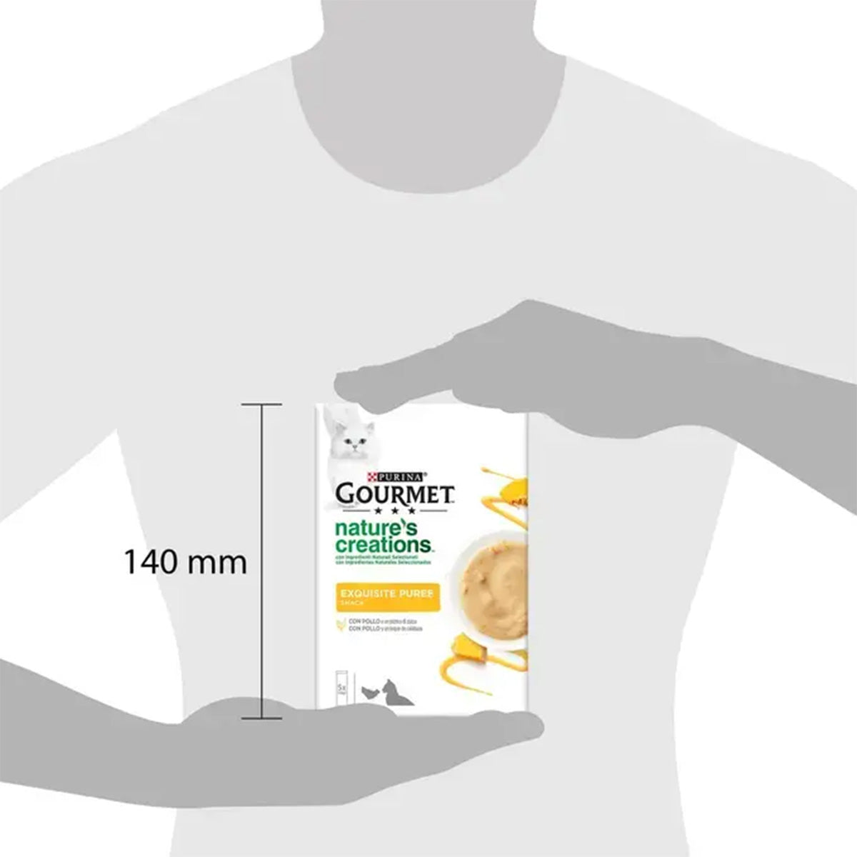 Pack of 11 x GOURMET Nature's Creations Exquisite Liquid Snack Purée with Chicken and Pumpkin 5x10g