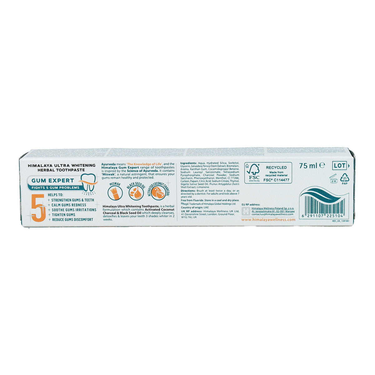 Himalaya ultra whitening charcoal toothpaste 75 ml