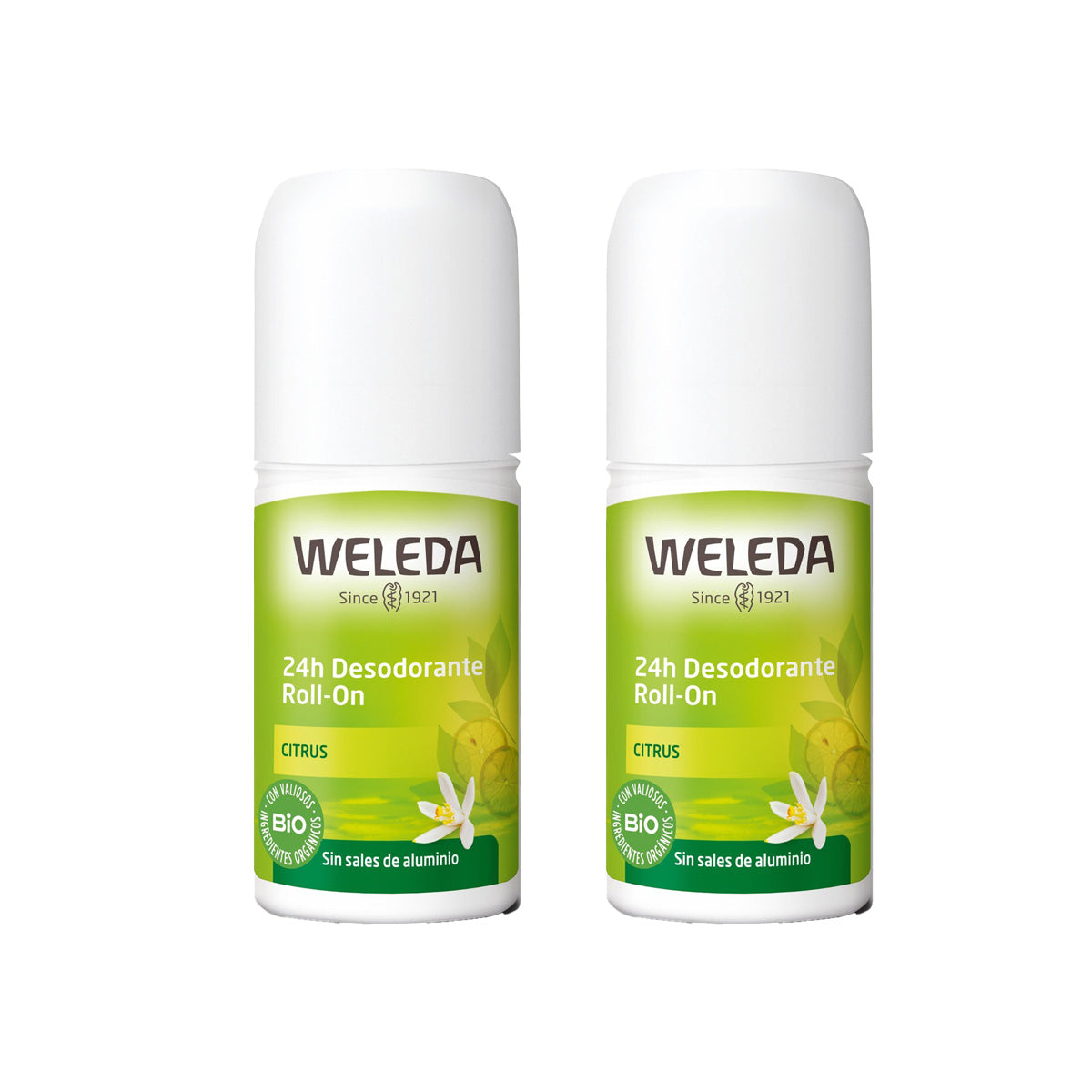 Confezione da 2 deodoranti roll-on al limone Weleda 50 ml