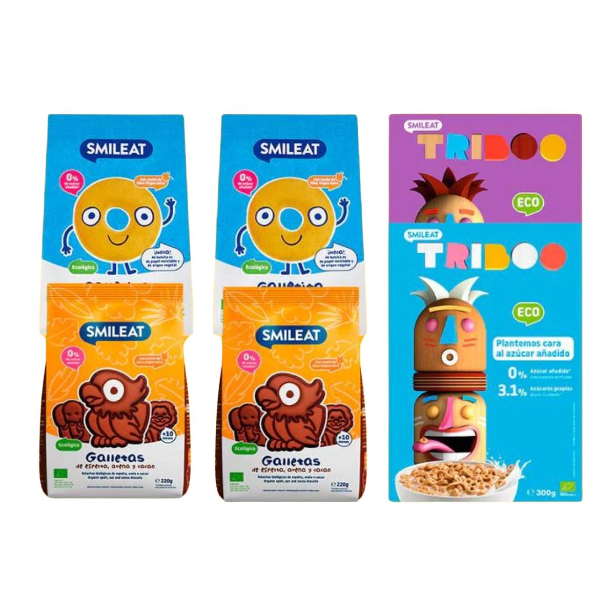 Pack petit-déjeuner céréales et biscuits Smileat