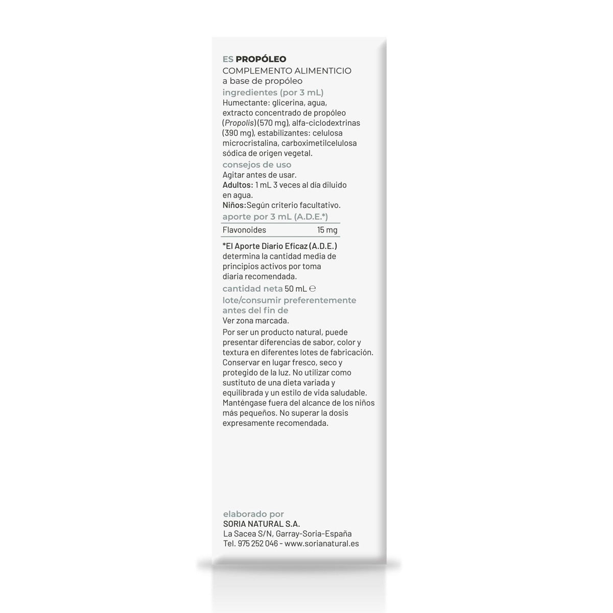 Confezione da 3 estratti di propoli XXI Soria Natural 50 ml