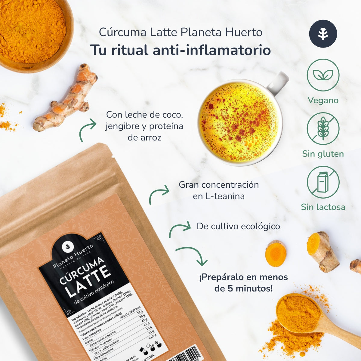 Gurkmeja Latte ECO Planet Garden 200 g