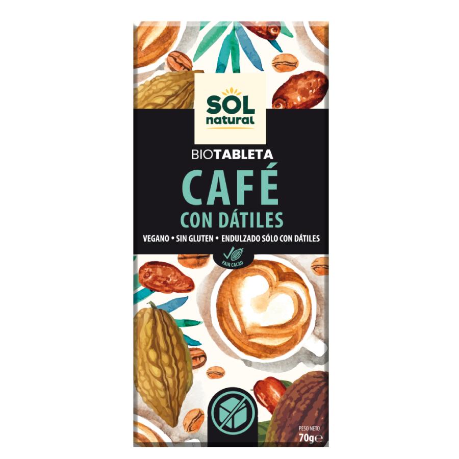 Tabletka czekolady wegańskiej z kawą i daktylami Bio Sol Natural 70 g