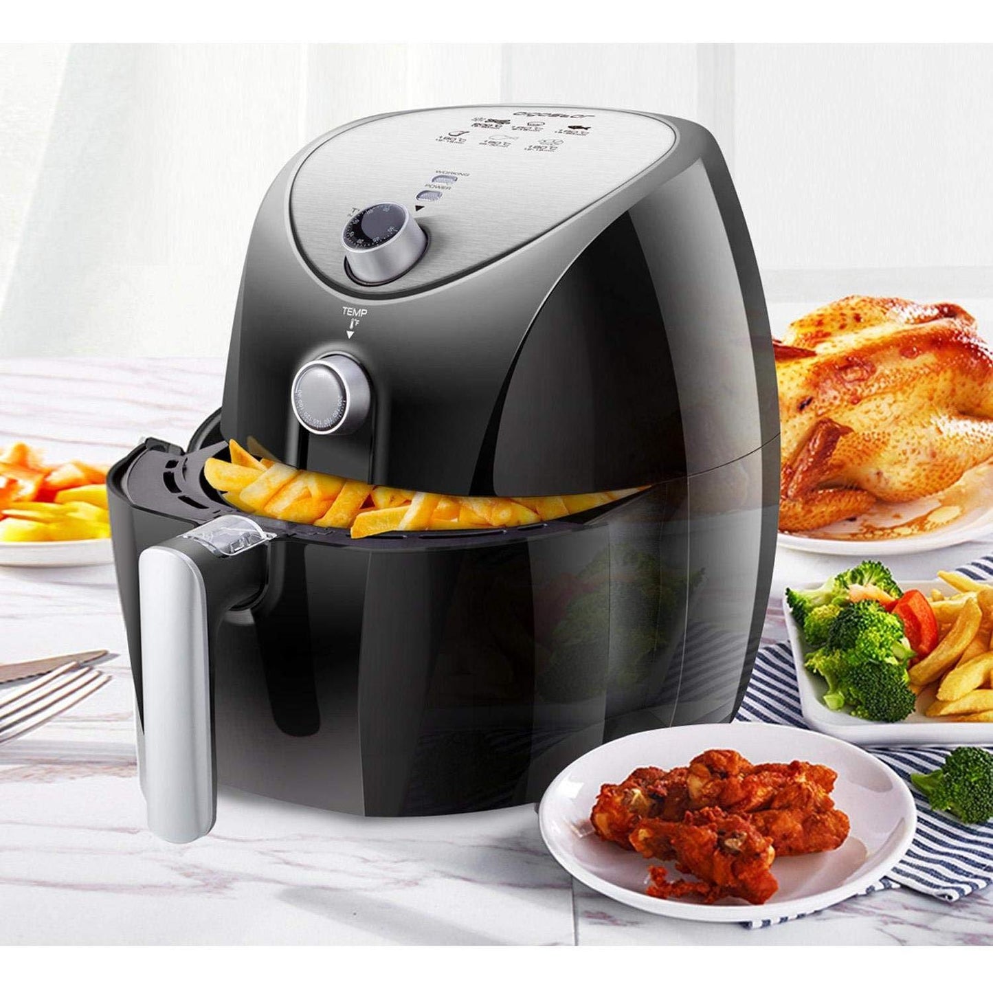 Friteuse à air chaud sans huile 3,2 L 1400 W sans BPA