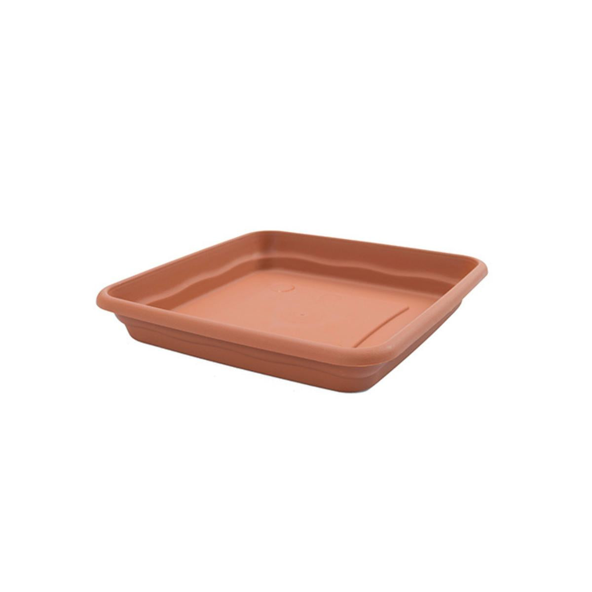 Piatto quadrato per fiori color terracotta 23 x 23 x 4