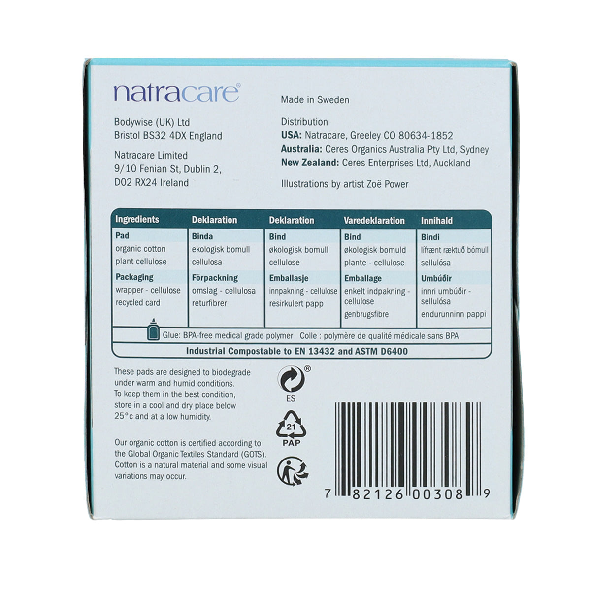 Bio-Binden mit Flügeln Natracare 12 Stück