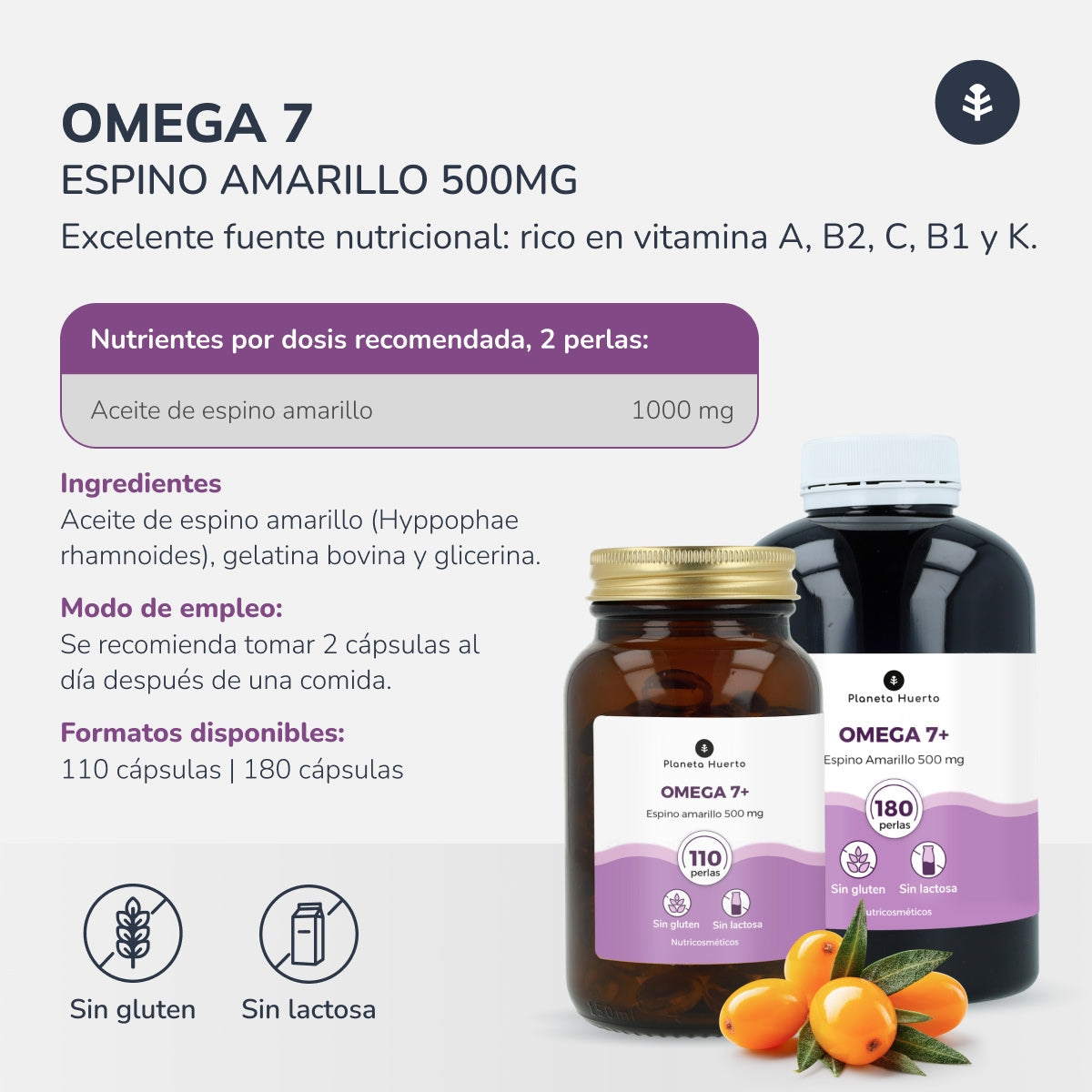 Förpackning 2xOmega 7 Havtorn Planet Orchard 180 pärlor