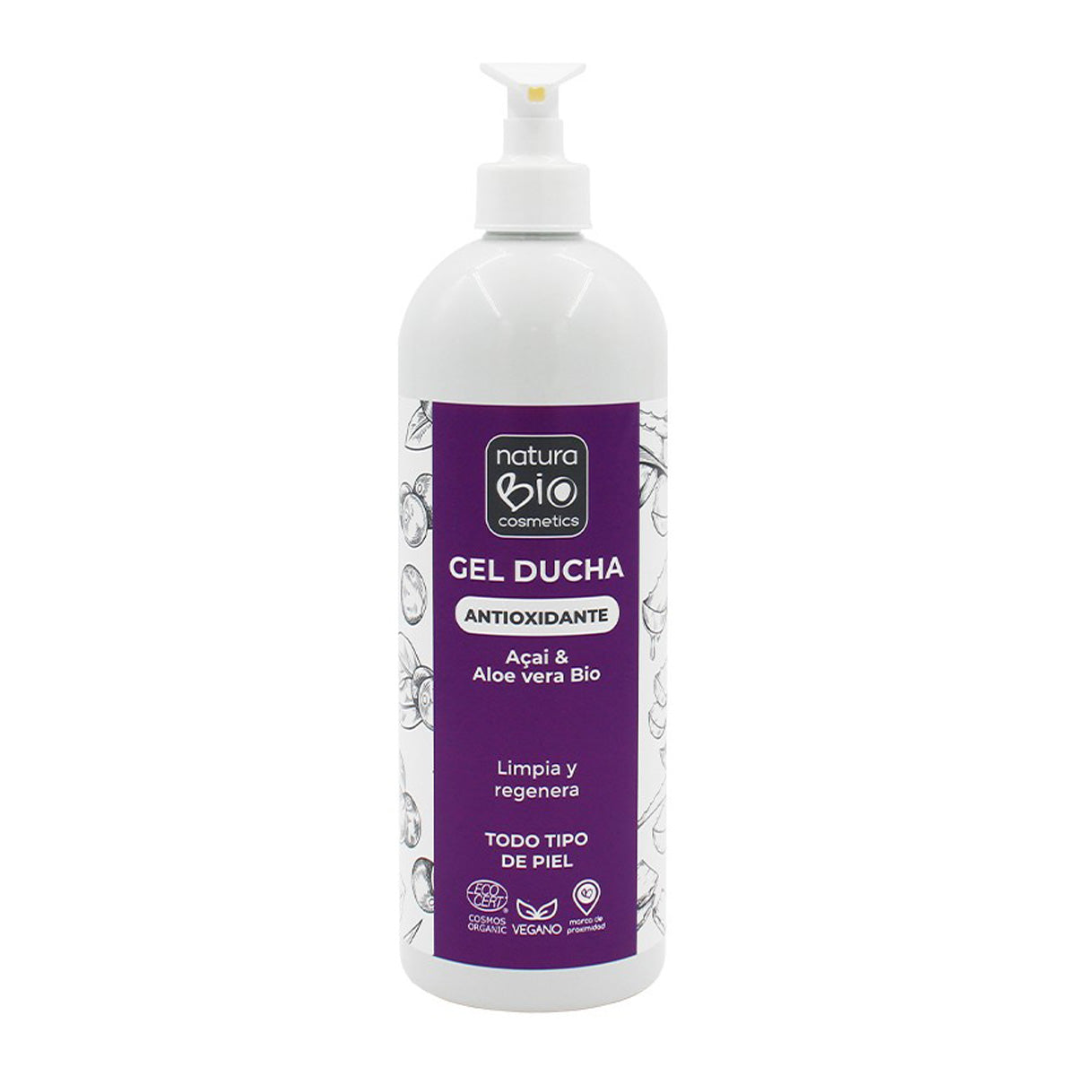 Gel douche antioxydant Aloe & Açai 740 ml NaturaBIO