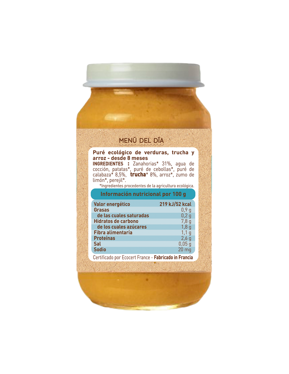 Pojemnik z warzywami i pstrągiem (od 6 miesięcy) babybio 200 g