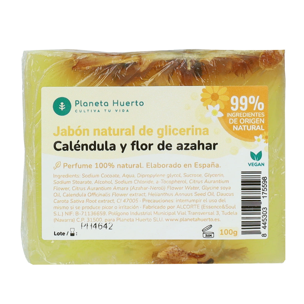 Natuurlijke glycerinezeep met calendula en oranjebloesem 100 g