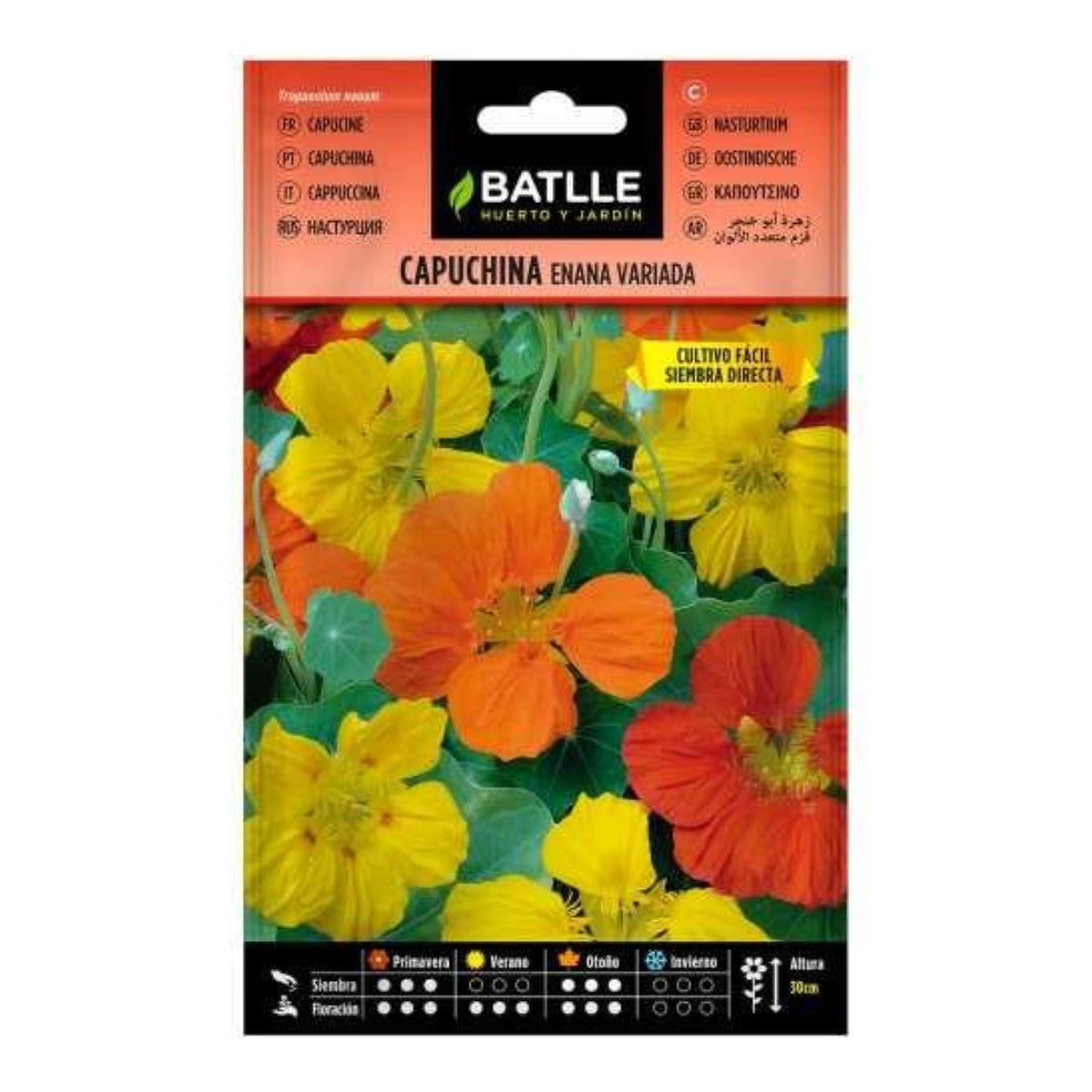 Verschiedene Kapuzinerkressesamen Batlle