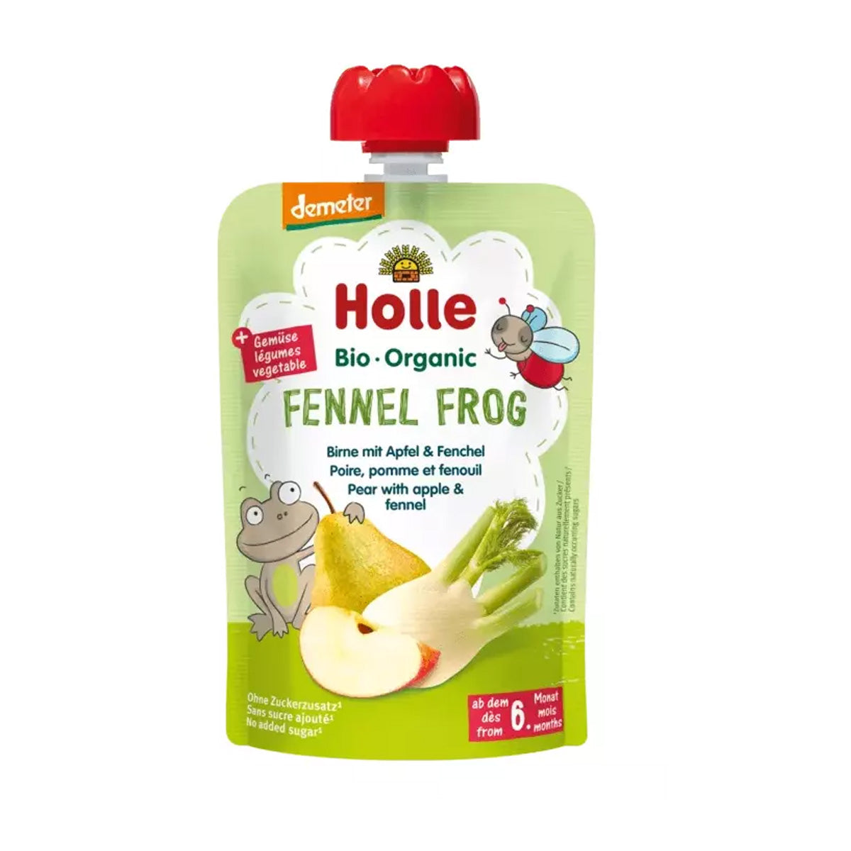 Smoothie BIO di pera, mela e finocchio (dal 6° mese) FENNEL FROG Holle 100 g
