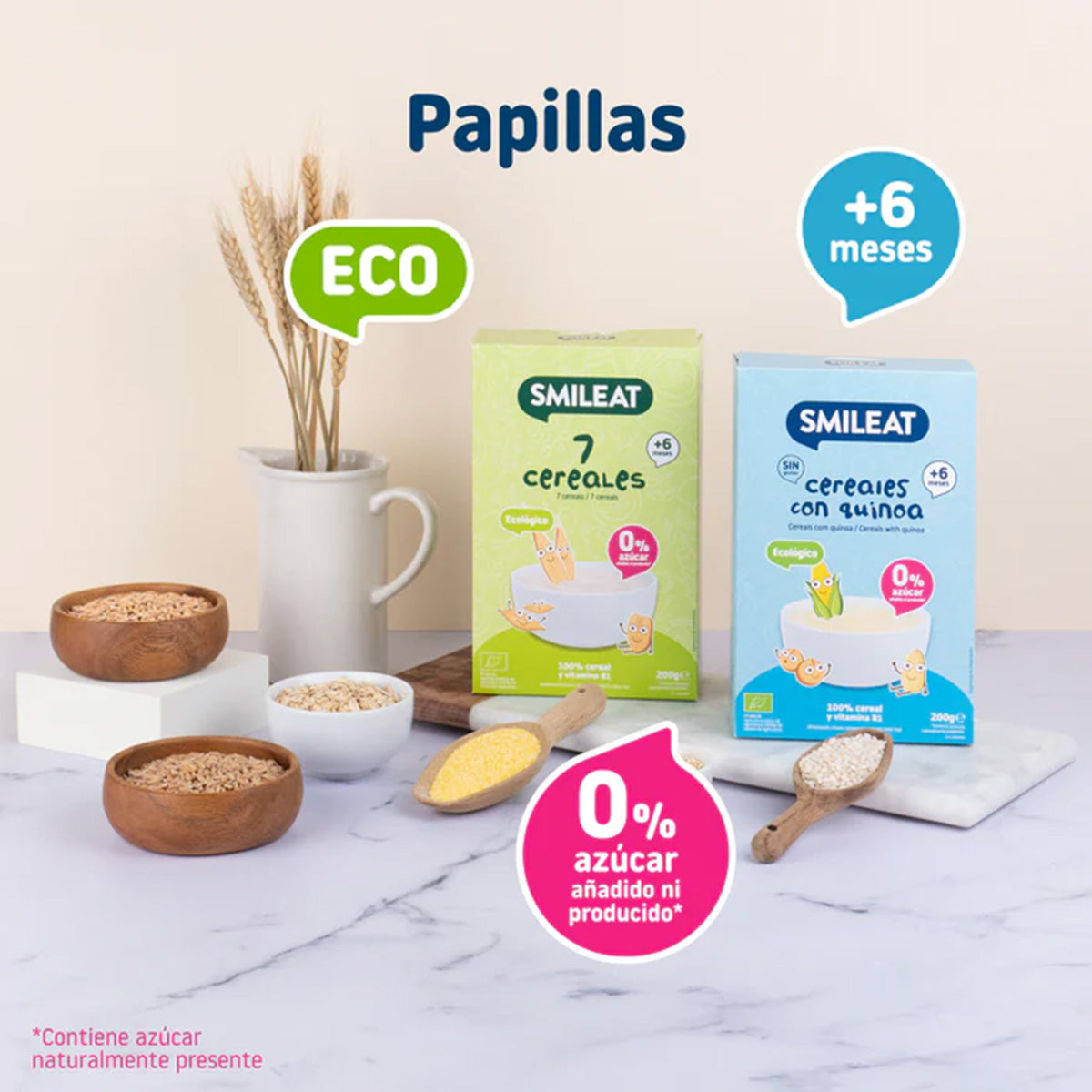 PROMO 3x Bouillie de céréales sans gluten au quinoa Eco Smileat, 200 g
