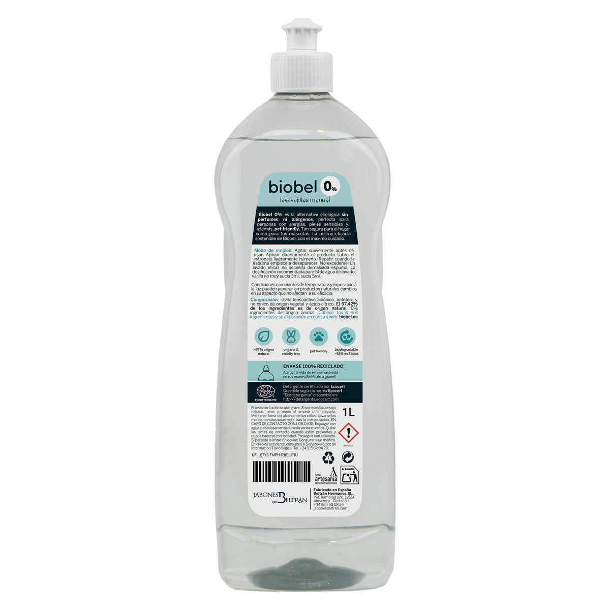 Biobel 0% handafwasmiddel 1 l