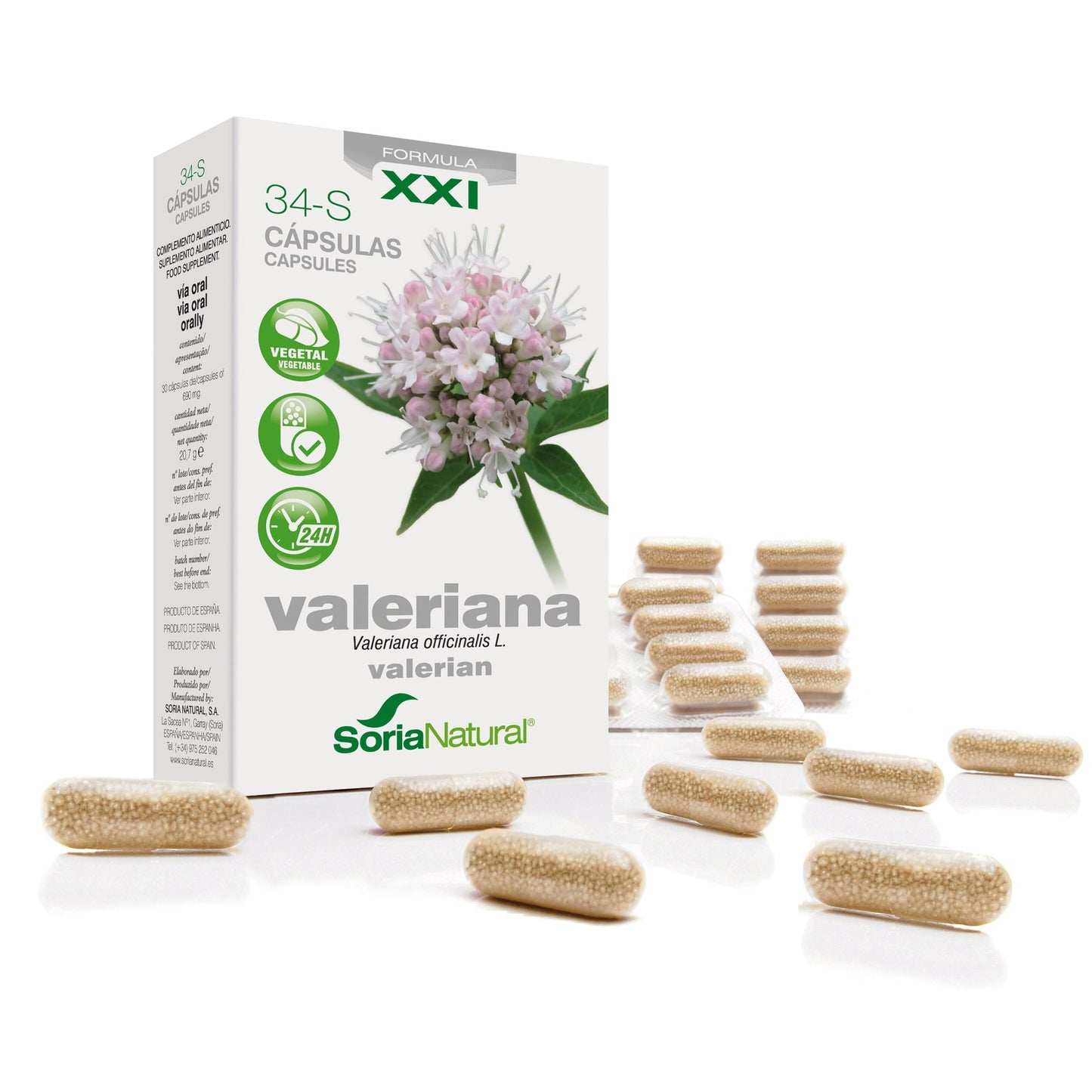 34-S Valeriana XXI · Soria Natural · 30 capsule