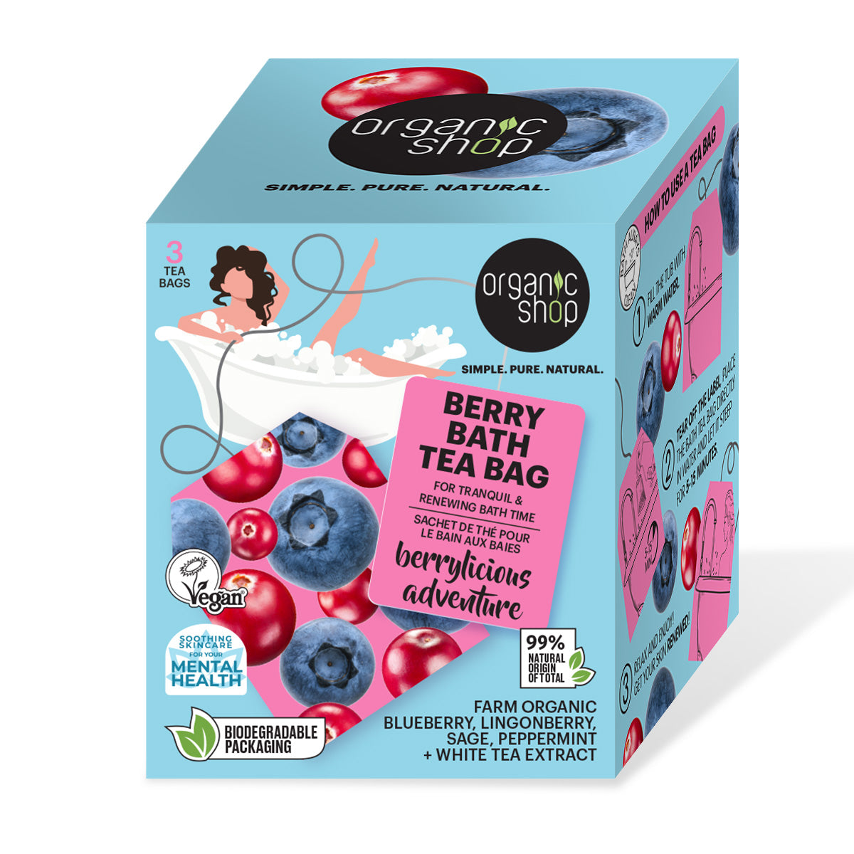 BERRYLICIOUS ADVENTURE berry bath tea bags, Organic Shop