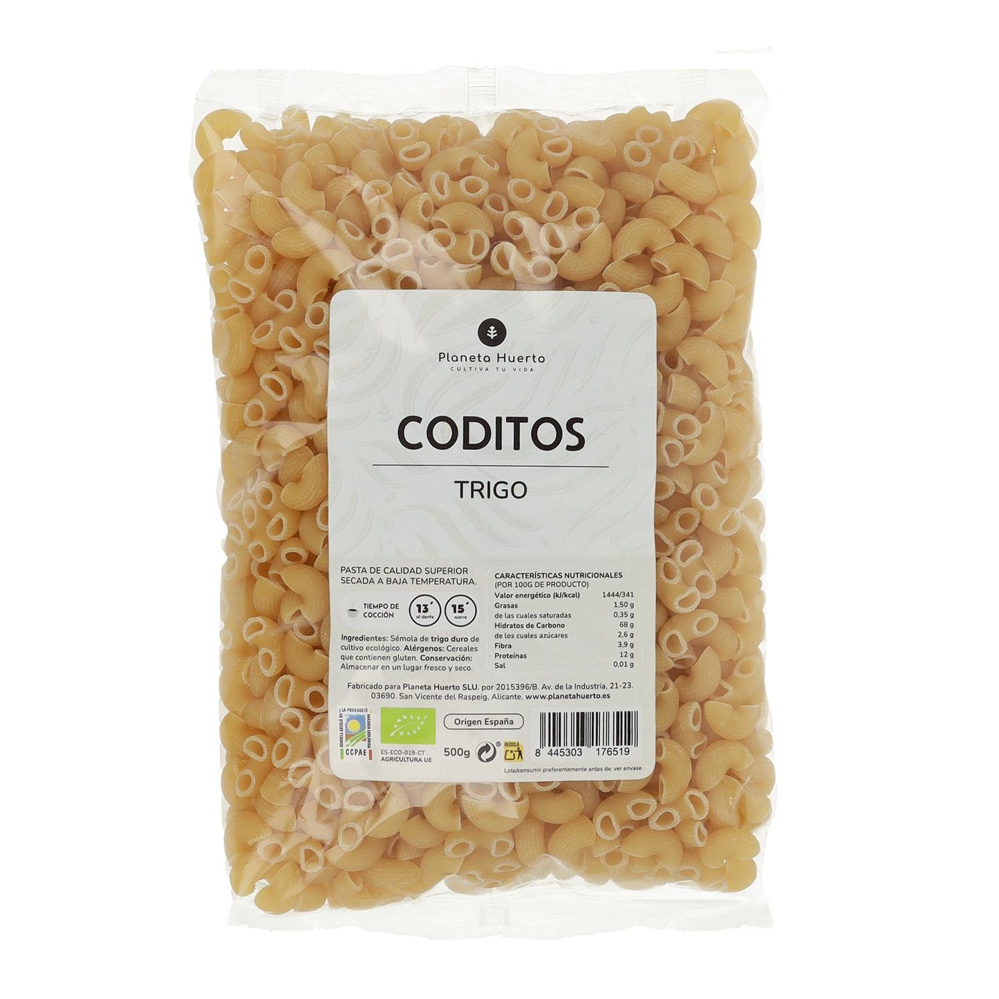Wheat coditos ECO Planeta Huerto 500gr