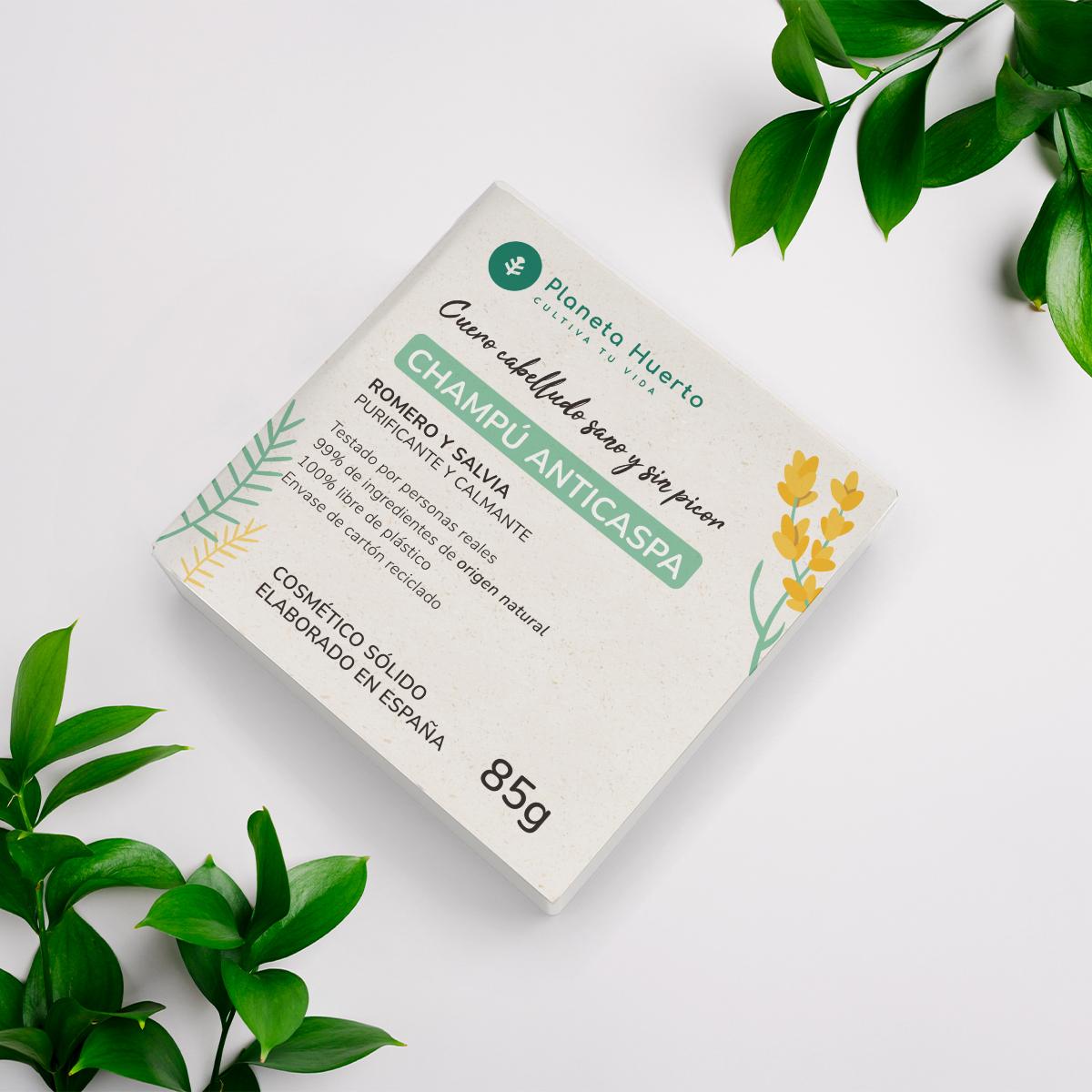 Vaste antiroosshampoo met rozemarijn en salie Planeta Huerto 85 g