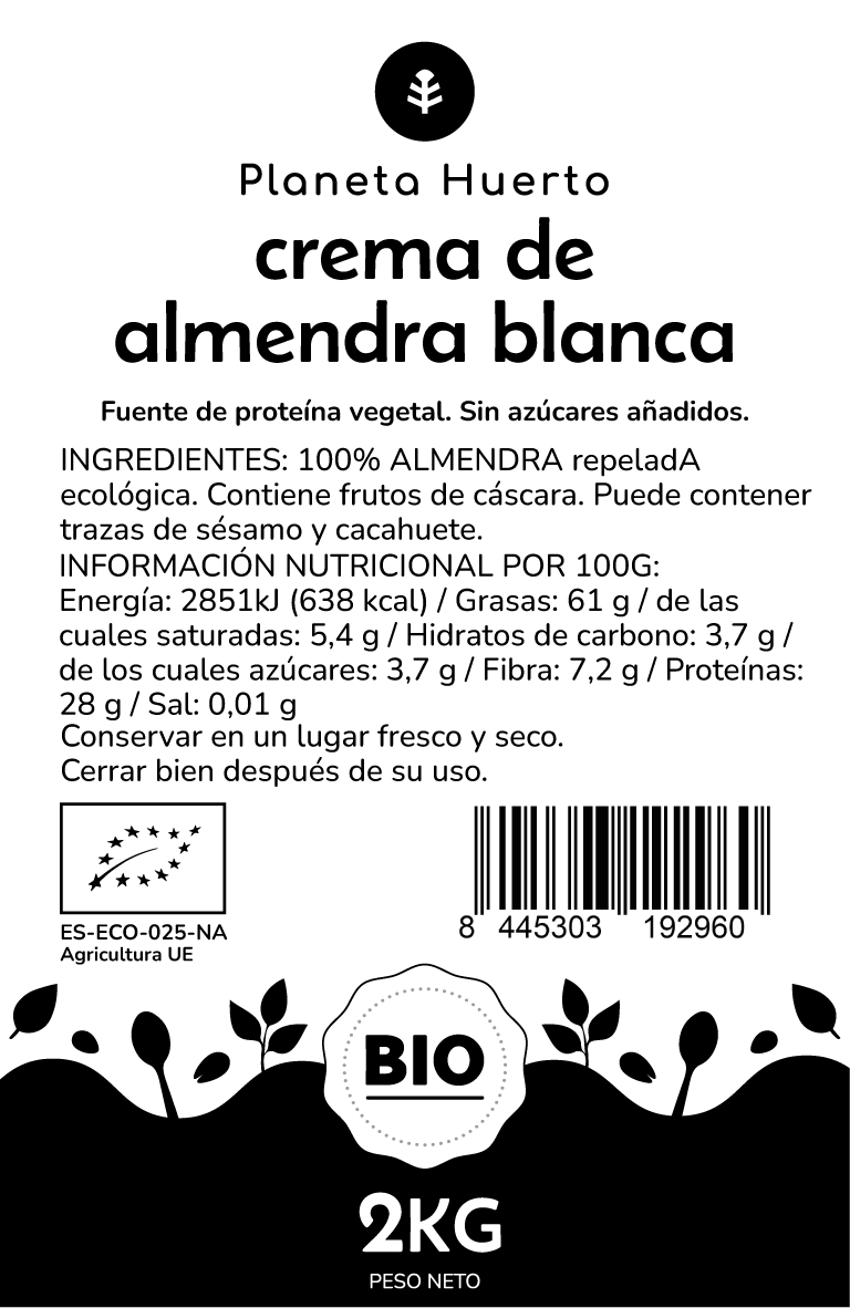 ECO Planeta Huerto Weiße Mandelcreme 2 kg