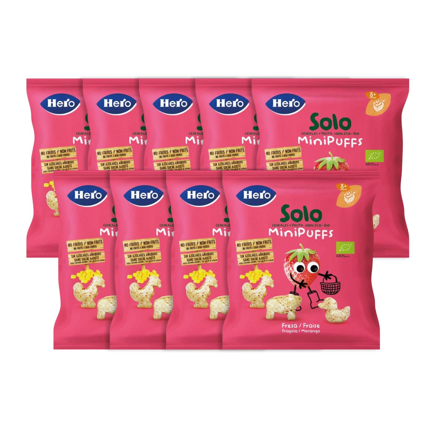 9-pack ekologiska jordgubbssnacks 18 g – Hero Solo