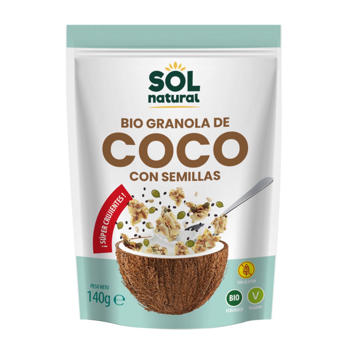 Granola Crunchy z kokosem i nasionami Bio Sol Natural 140 g