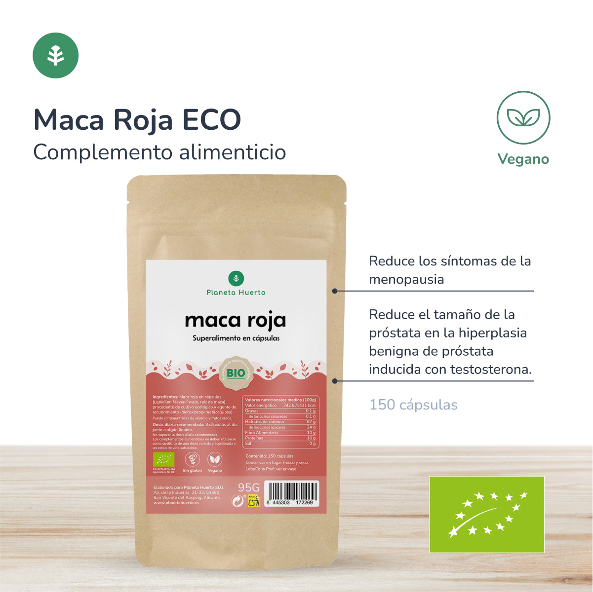 Bio Rote Maca Bio Rote Maca Planeta Huerto 150 Kapseln