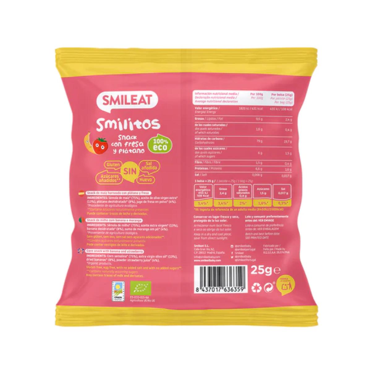 Smilitos Vers de fraise et banane BIO Smileat 25 g