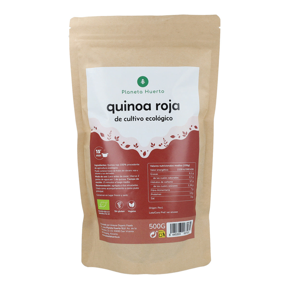 Red quinoa ECO Planeta Huerto 500 g